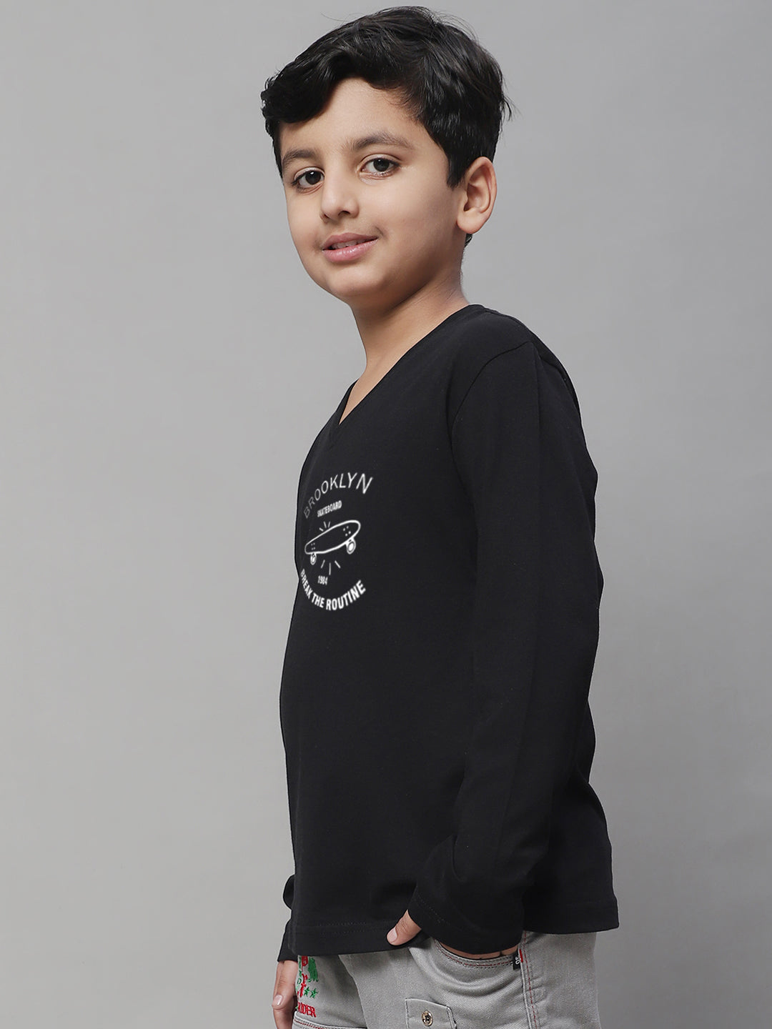 Boys Brooklyn Full Sleeves Printed T-Shirt - Friskers