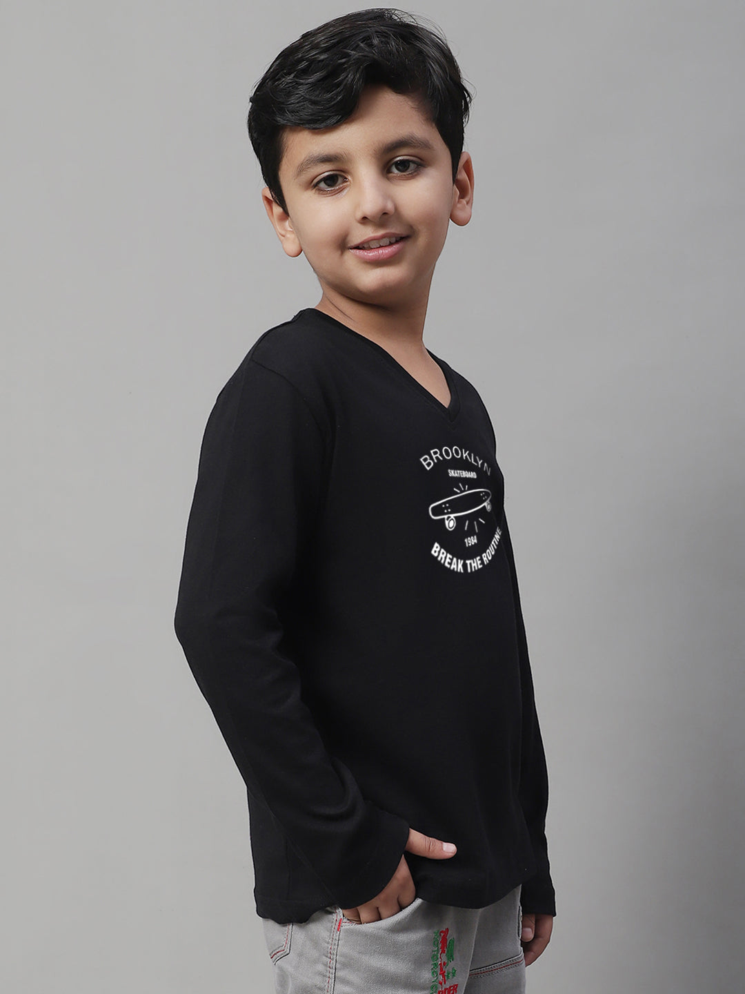 Boys Brooklyn Full Sleeves Printed T-Shirt - Friskers