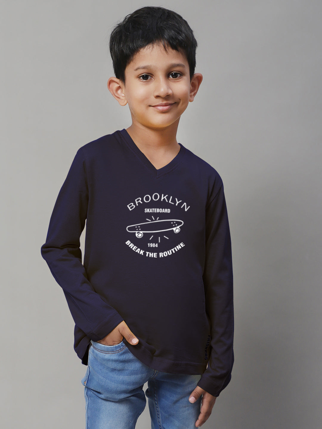Boys Brooklyn Full Sleeves Printed T-Shirt - Friskers
