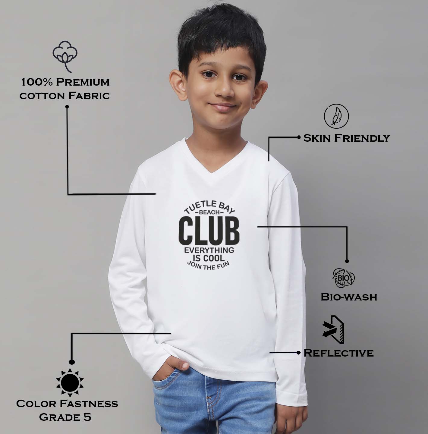 Boys Club Full Sleeves Printed T-Shirt - Friskers