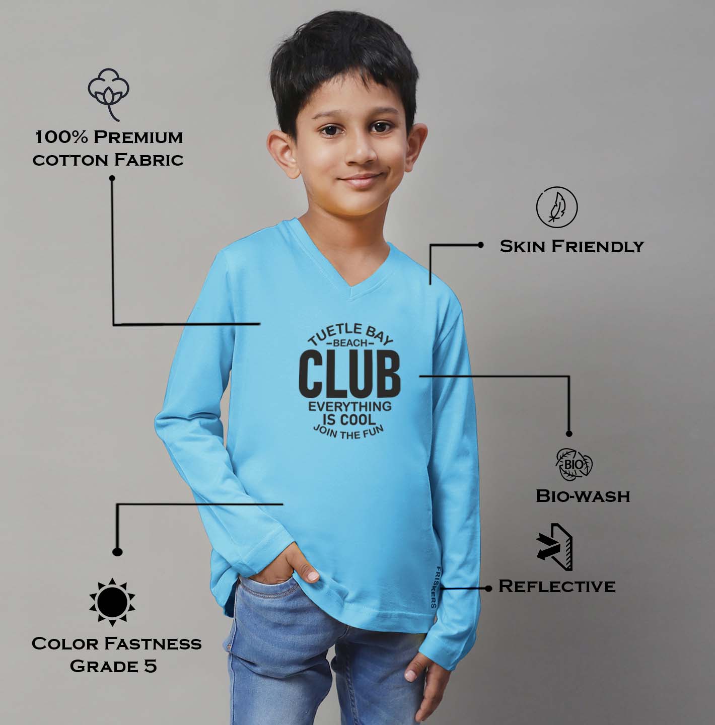 Boys Club Full Sleeves Printed T-Shirt - Friskers