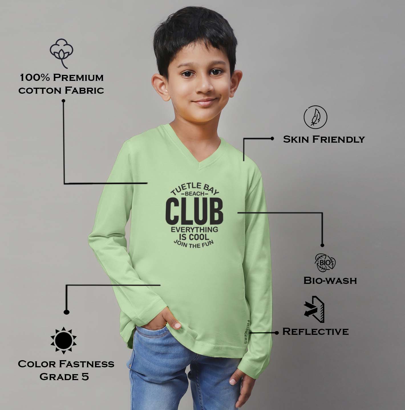 Boys Club Full Sleeves Printed T-Shirt - Friskers