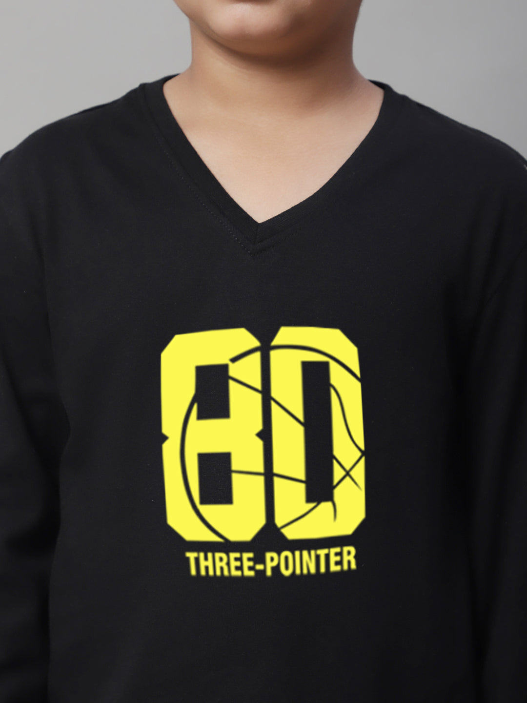 Boys Three Pointer Full Sleeves Printed T-Shirt - Friskers