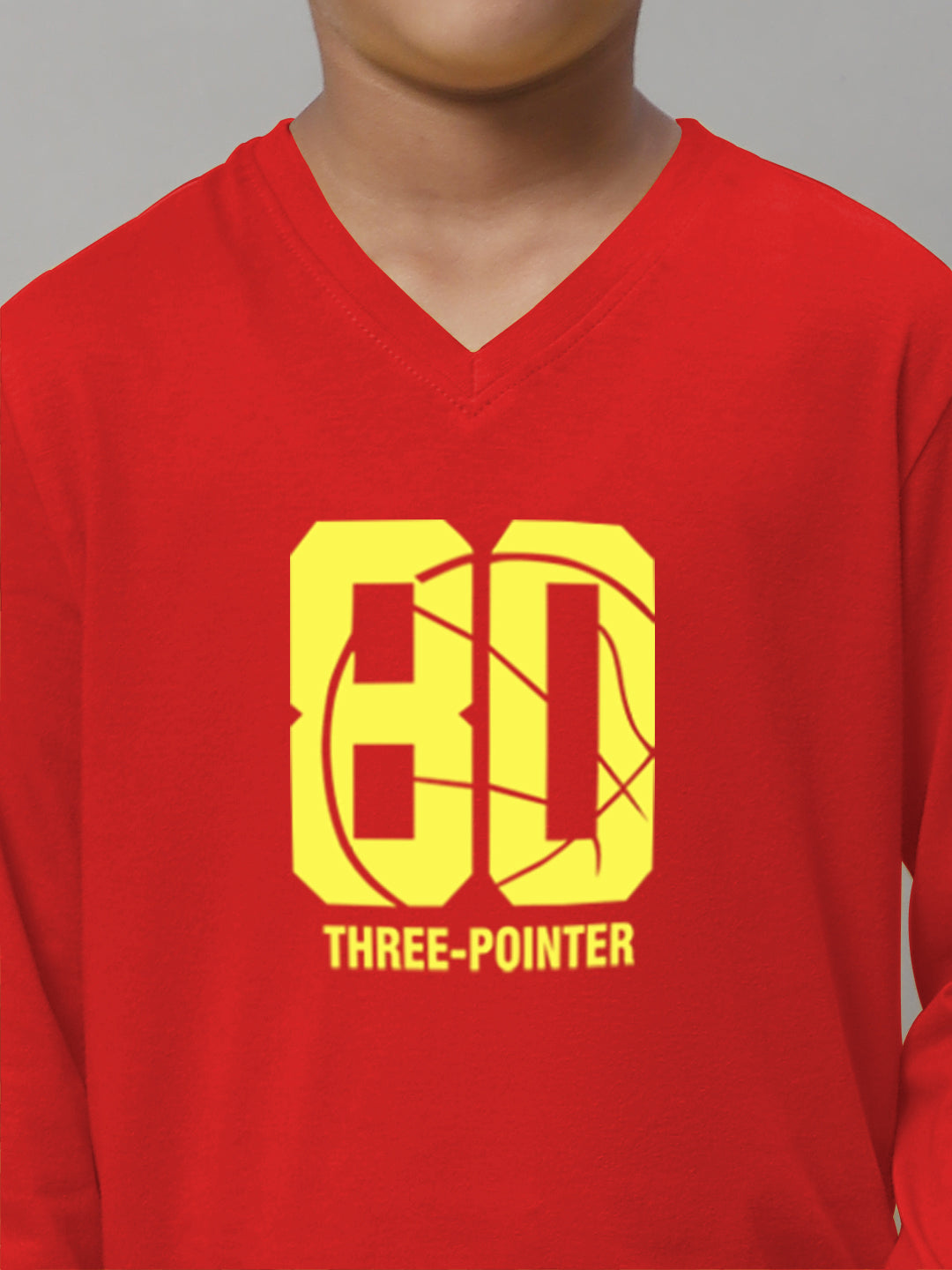 Boys Three Pointer Full Sleeves Printed T-Shirt - Friskers