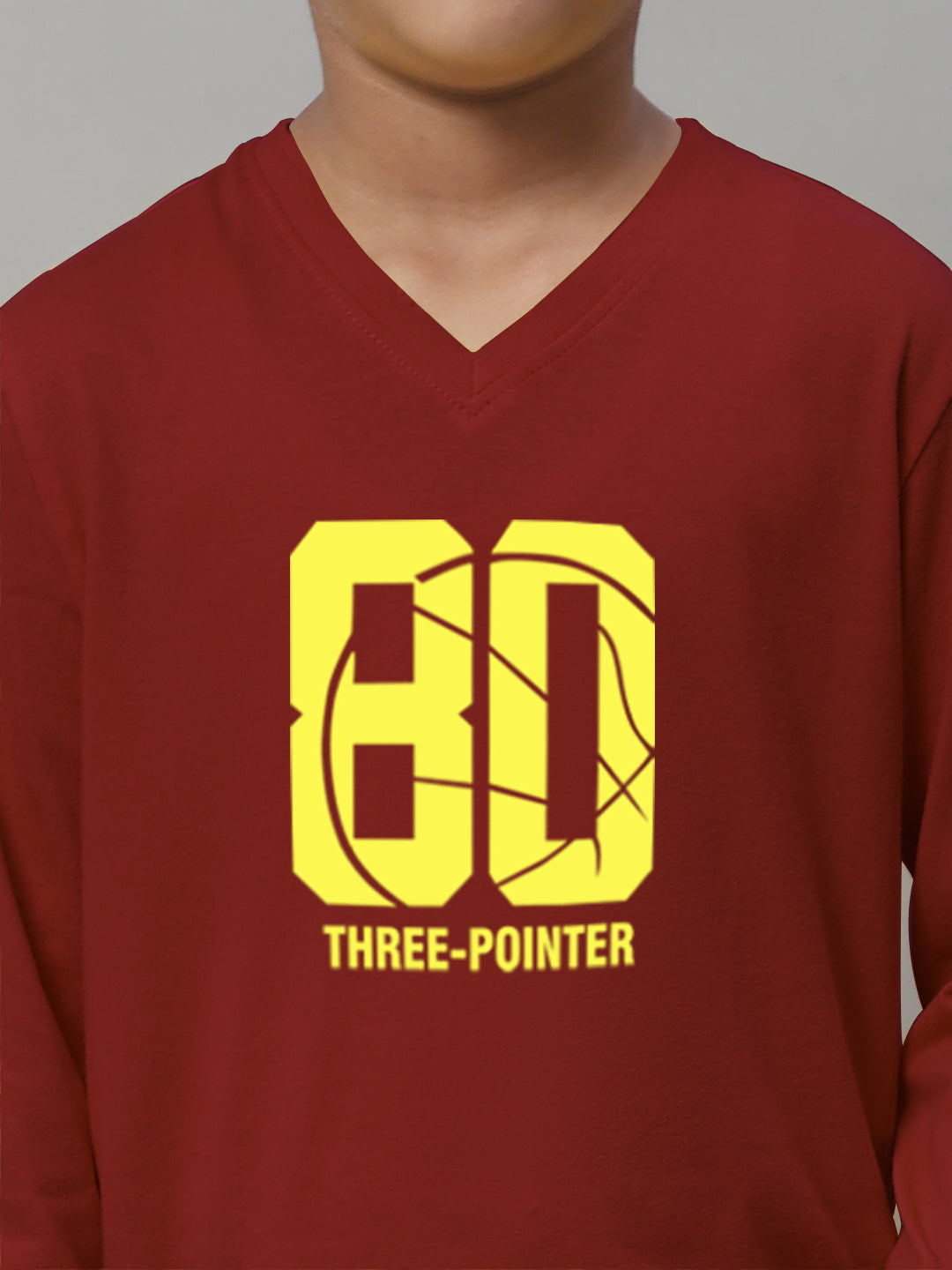 Boys Three Pointer Full Sleeves Printed T-Shirt - Friskers