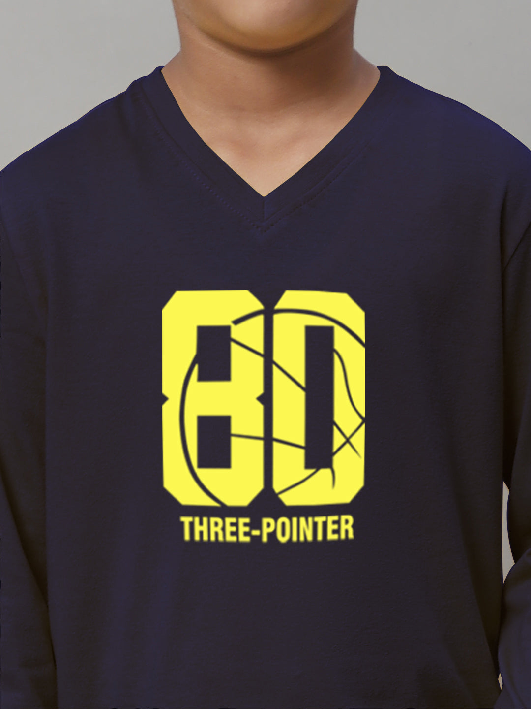 Boys Three Pointer Full Sleeves Printed T-Shirt - Friskers