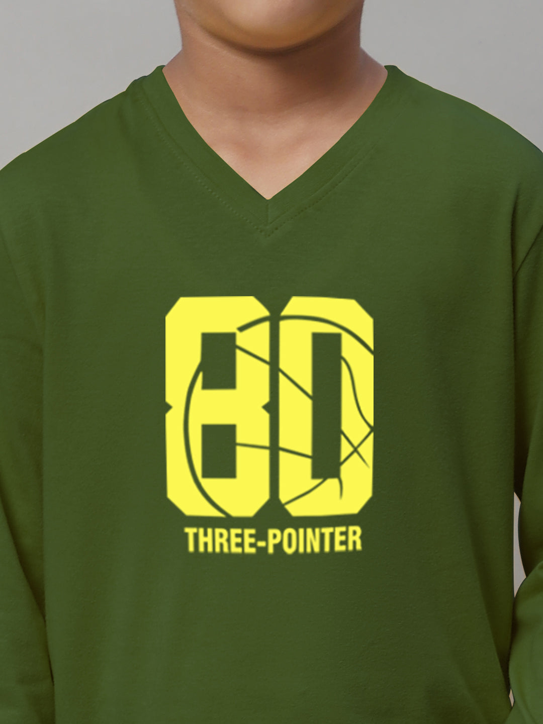 Boys Three Pointer Full Sleeves Printed T-Shirt - Friskers