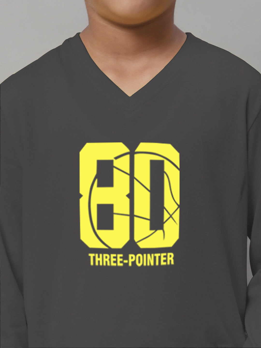 Boys Three Pointer Full Sleeves Printed T-Shirt - Friskers