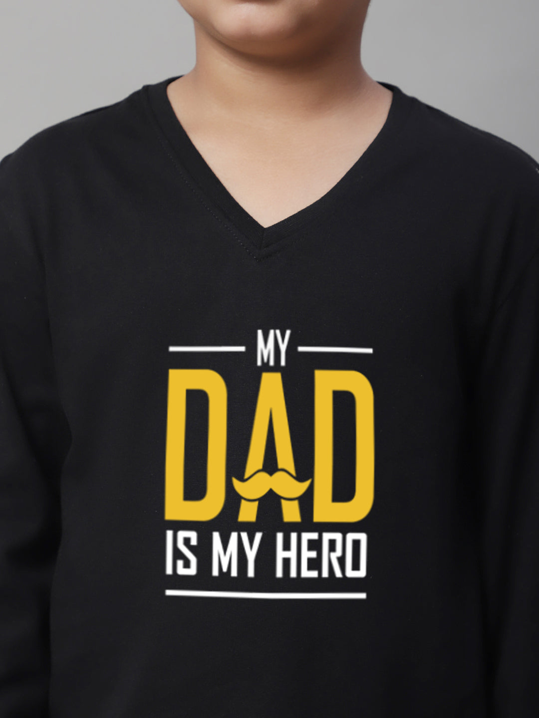 Boys My Dad Is My Hero Full Sleeves Printed T-Shirt - Friskers