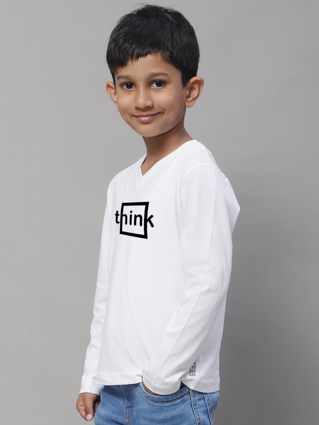 Boys Think Full Sleeves Printed T-Shirt - Friskers