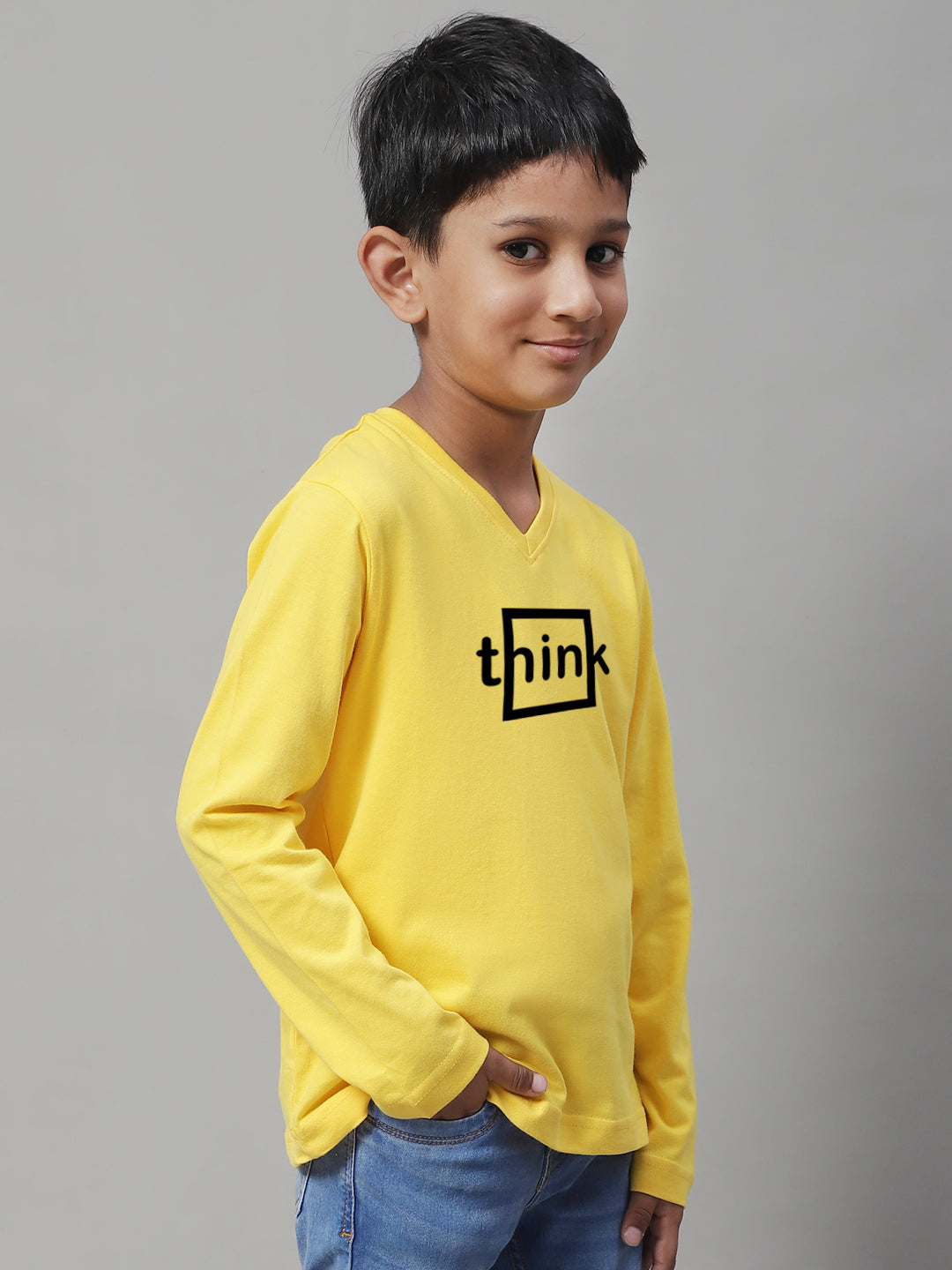 Boys Think Full Sleeves Printed T-Shirt - Friskers