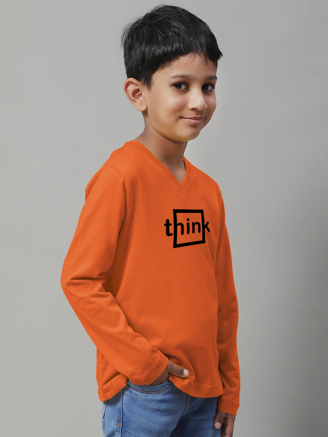 Boys Think Full Sleeves Printed T-Shirt - Friskers