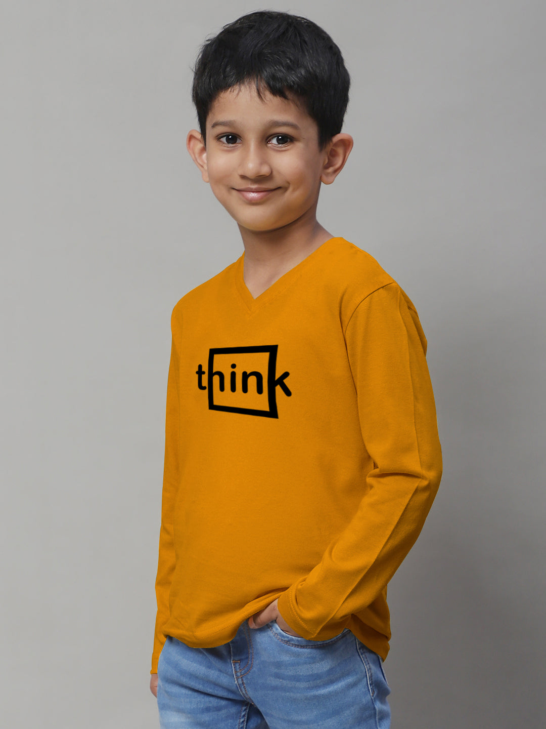 Boys Think Full Sleeves Printed T-Shirt - Friskers