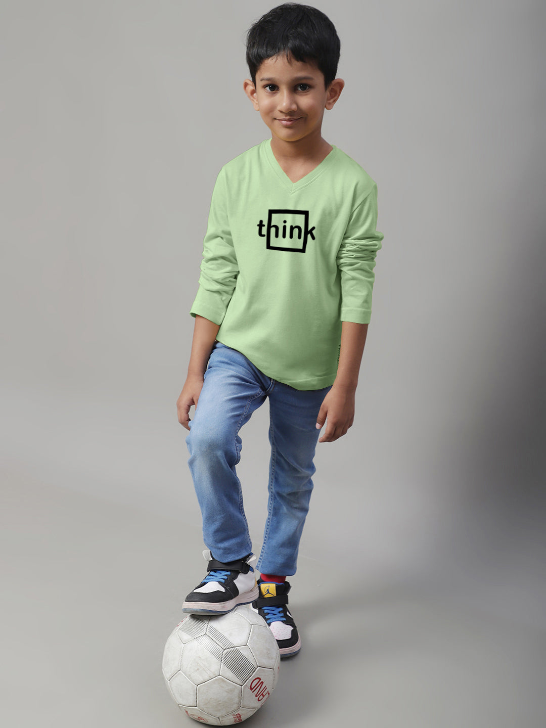 Boys Think Full Sleeves Printed T-Shirt - Friskers