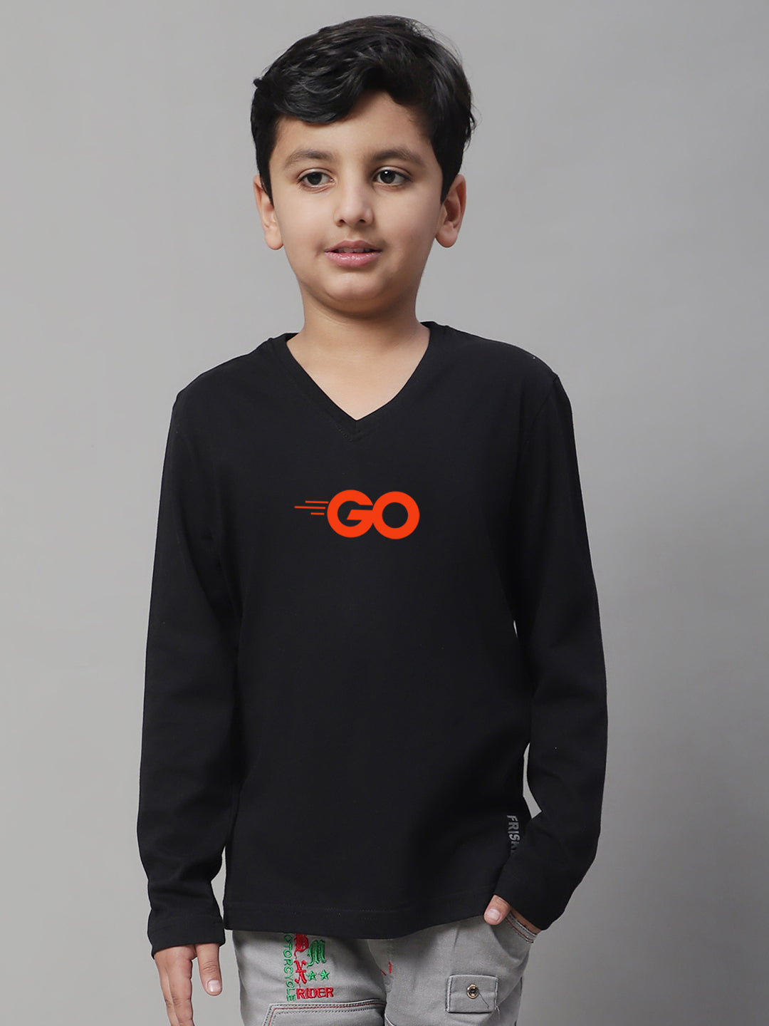 Boys Go Full Sleeves Printed T-Shirt - Friskers