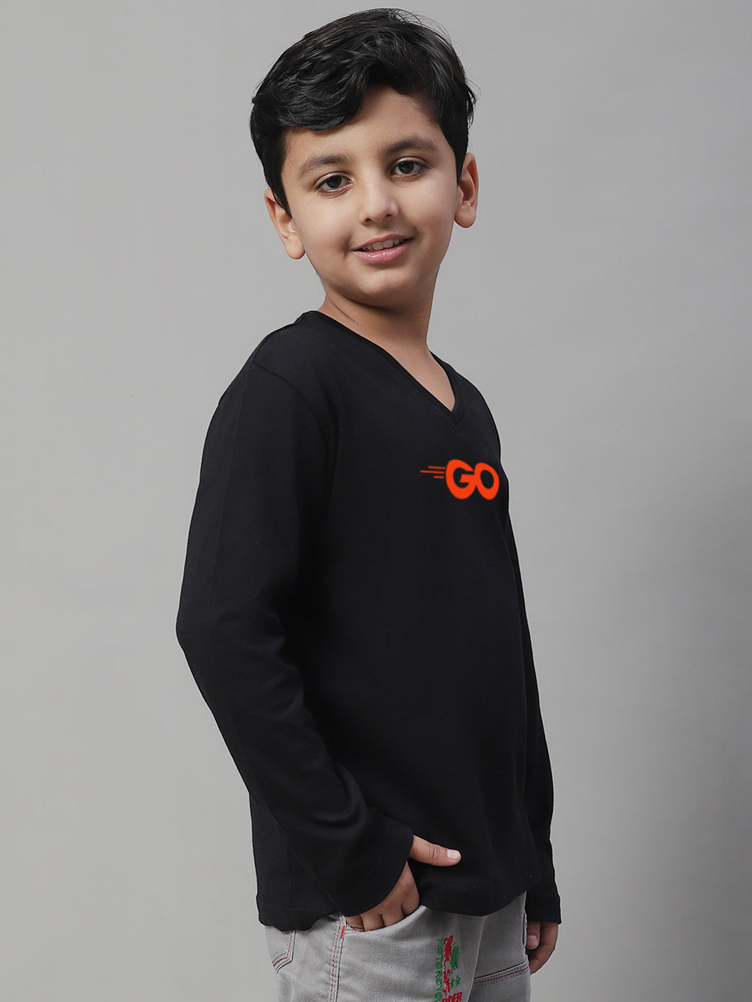 Boys Go Full Sleeves Printed T-Shirt - Friskers