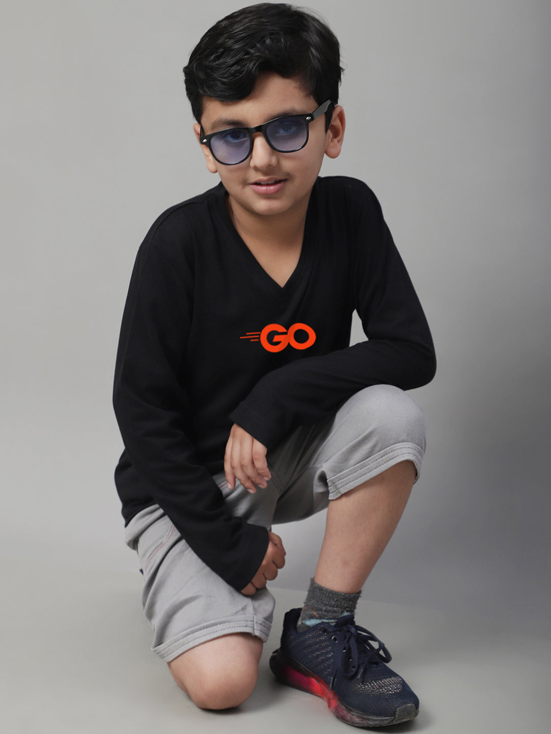 Boys Go Full Sleeves Printed T-Shirt - Friskers