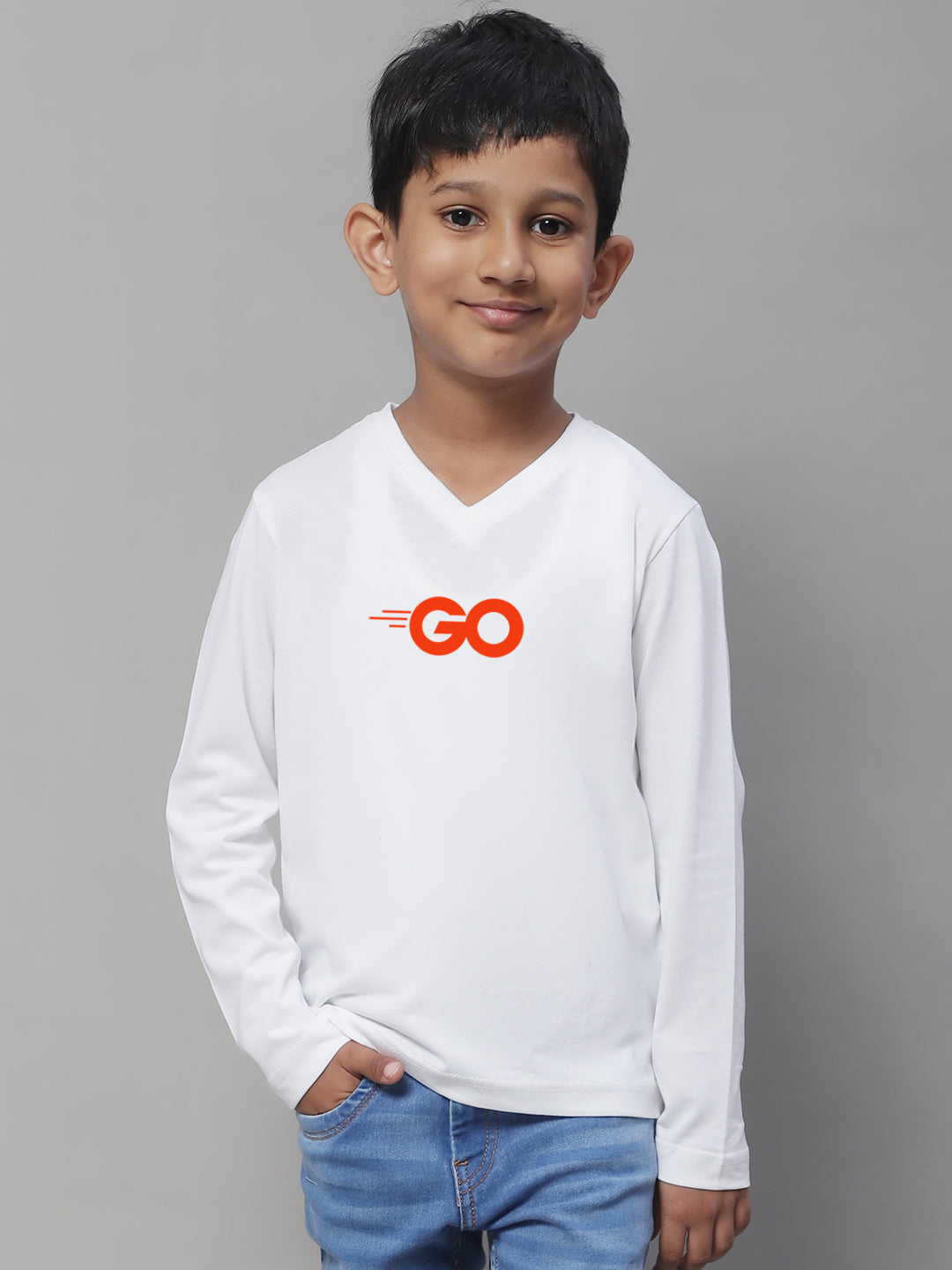 Boys Go Full Sleeves Printed T-Shirt - Friskers