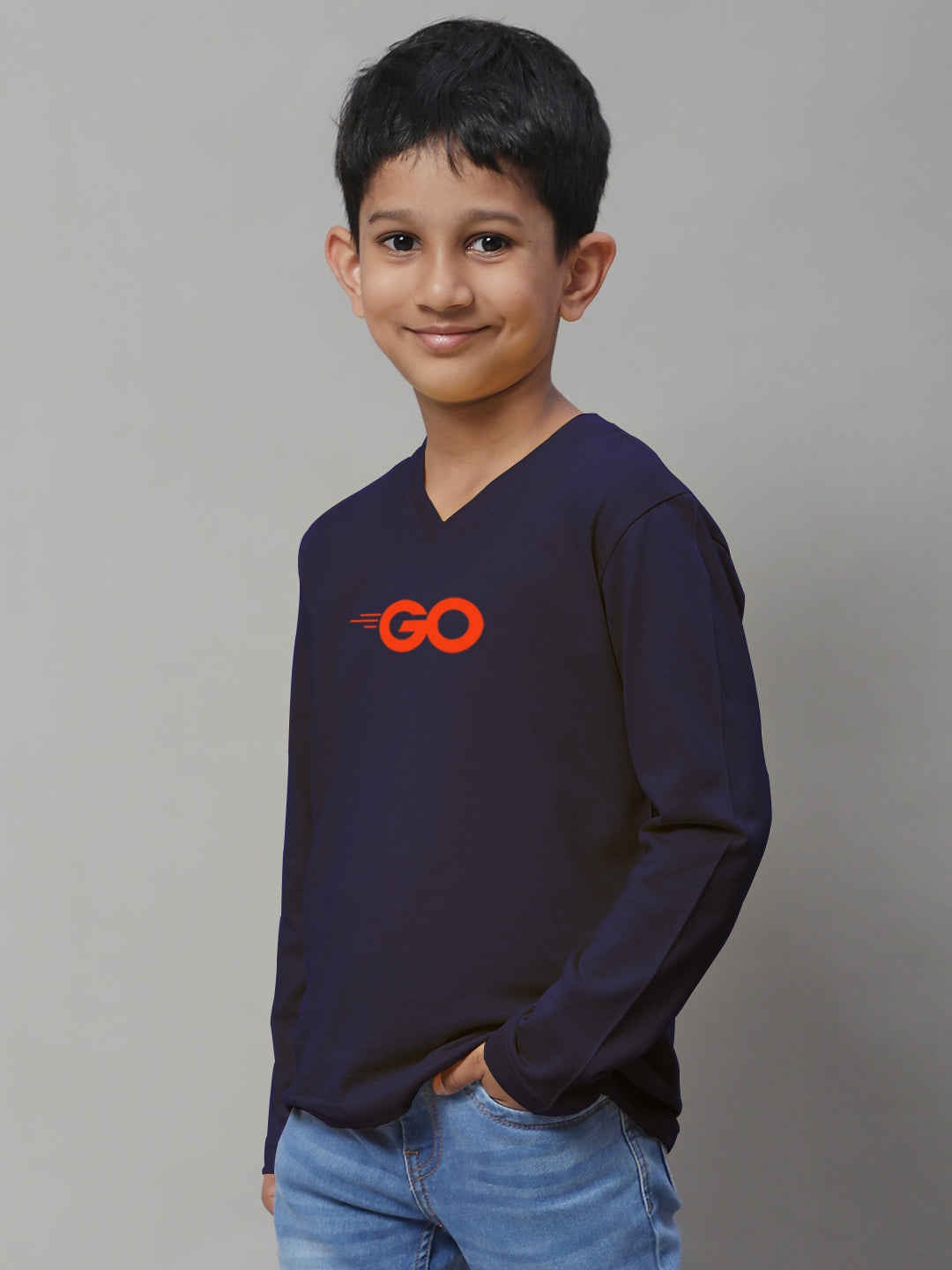 Boys Go Full Sleeves Printed T-Shirt - Friskers