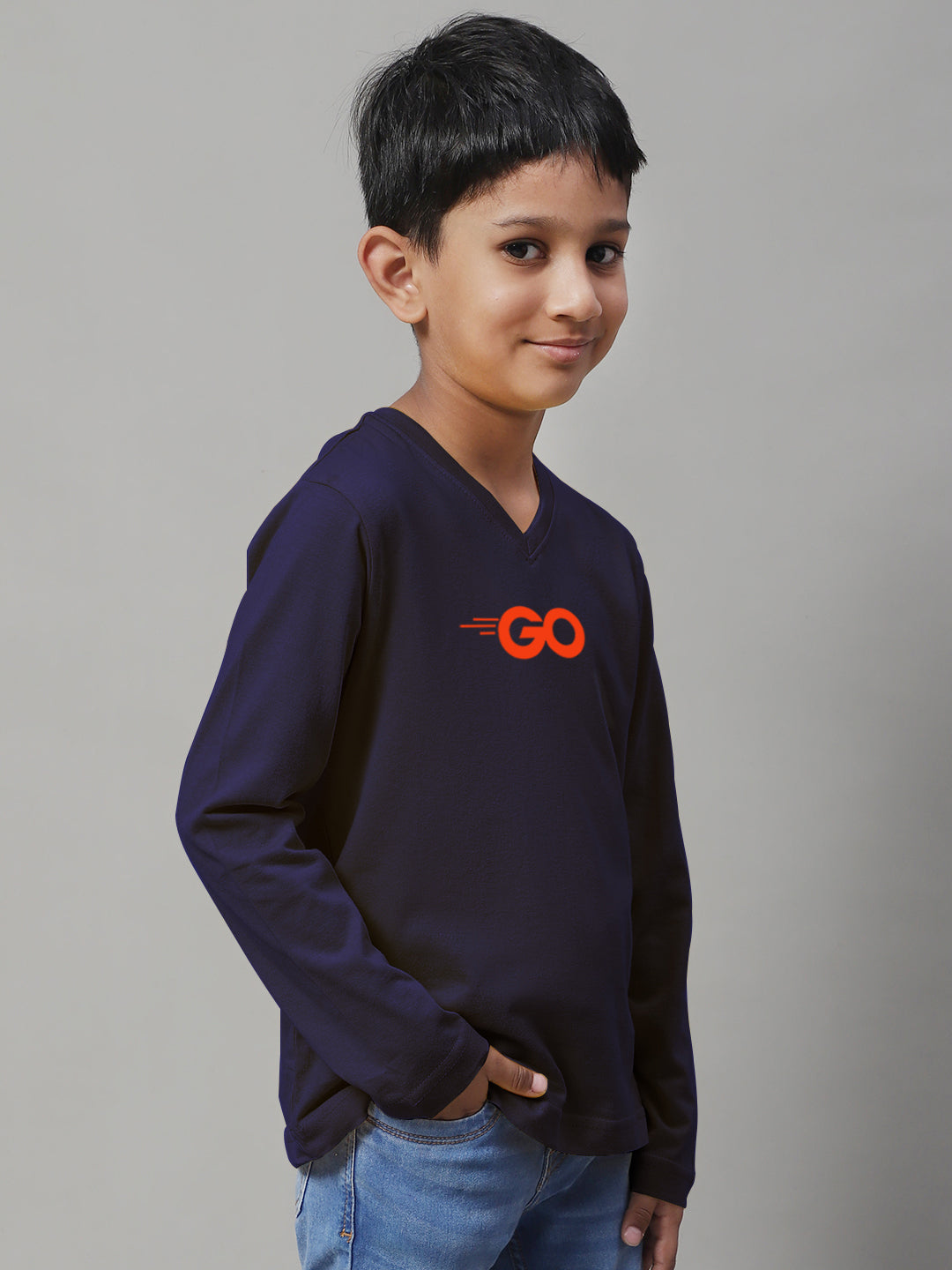 Boys Go Full Sleeves Printed T-Shirt - Friskers