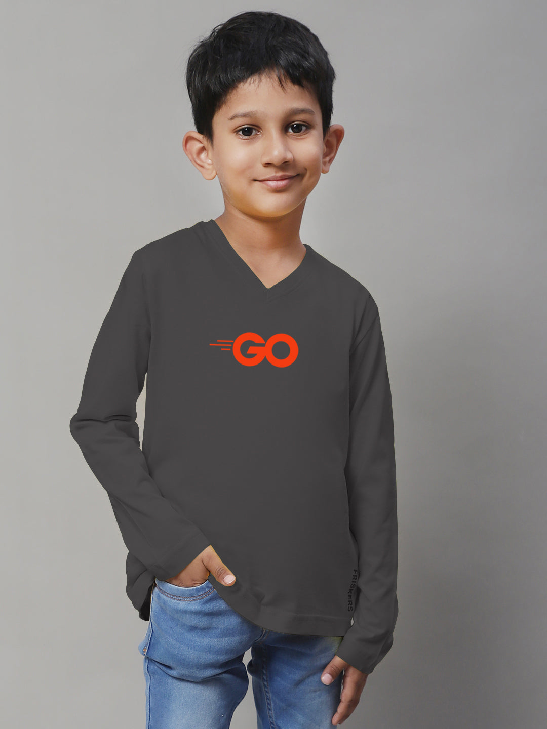 Boys Go Full Sleeves Printed T-Shirt - Friskers