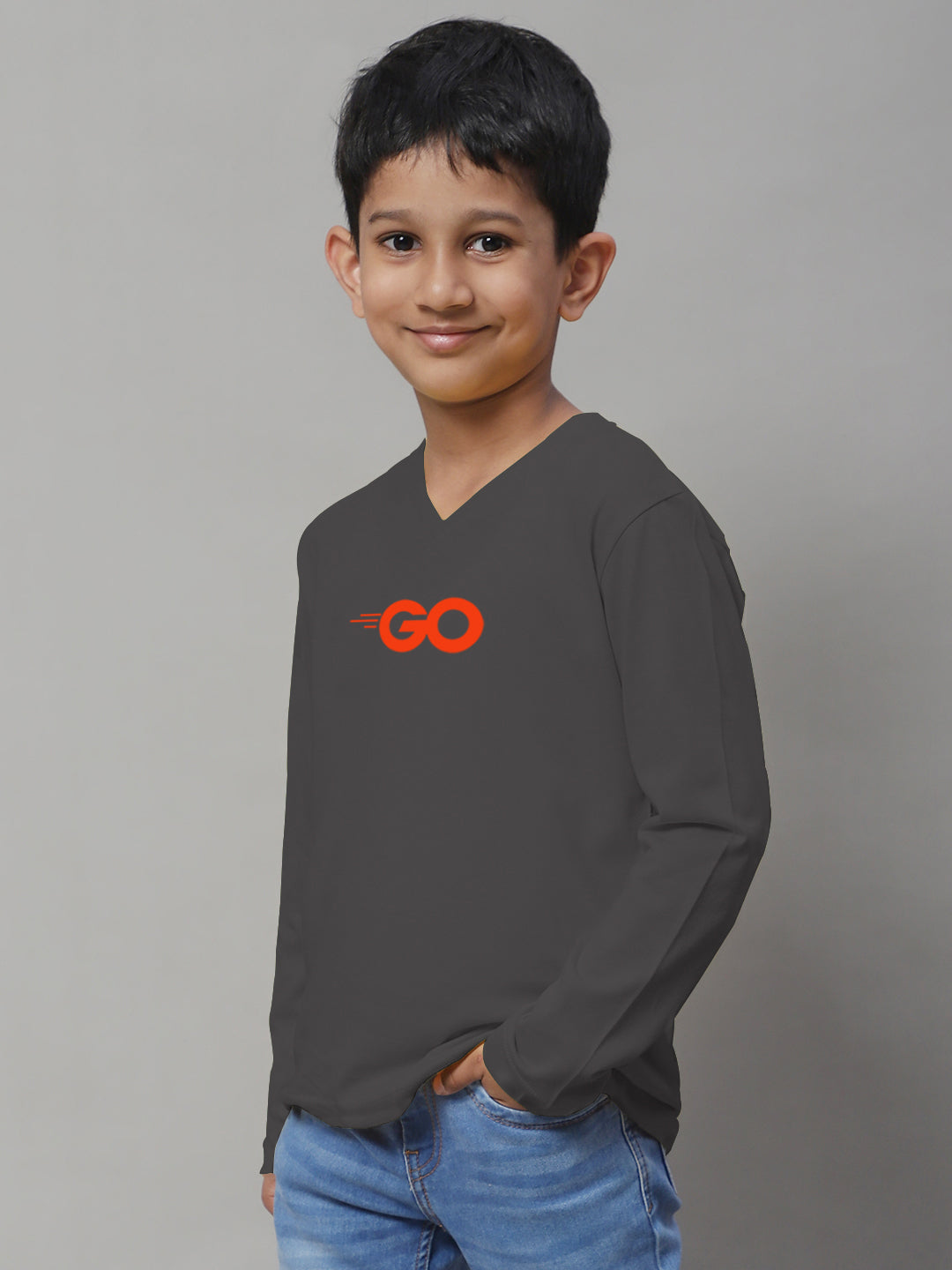 Boys Go Full Sleeves Printed T-Shirt - Friskers