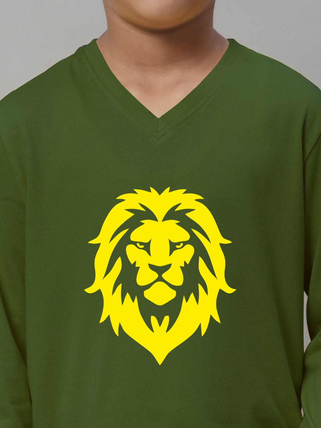 Boys Lion Full Sleeves Printed T-Shirt - Friskers