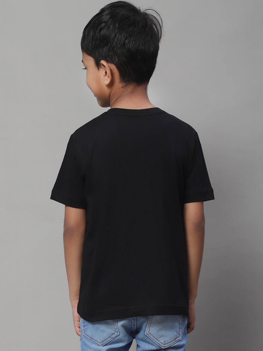 Boys V Neck Solid Pure Cotton 2-7Y T-Shirt - Friskers