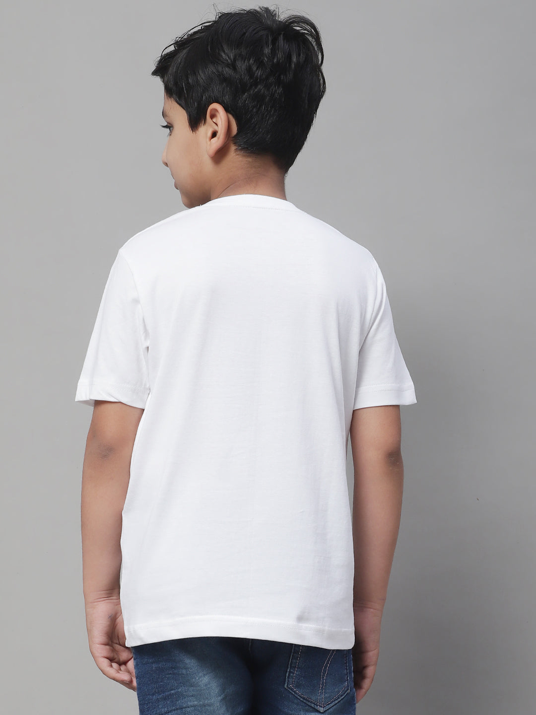 Boys V Neck Solid Pure Cotton 2-7Y T-Shirt - Friskers