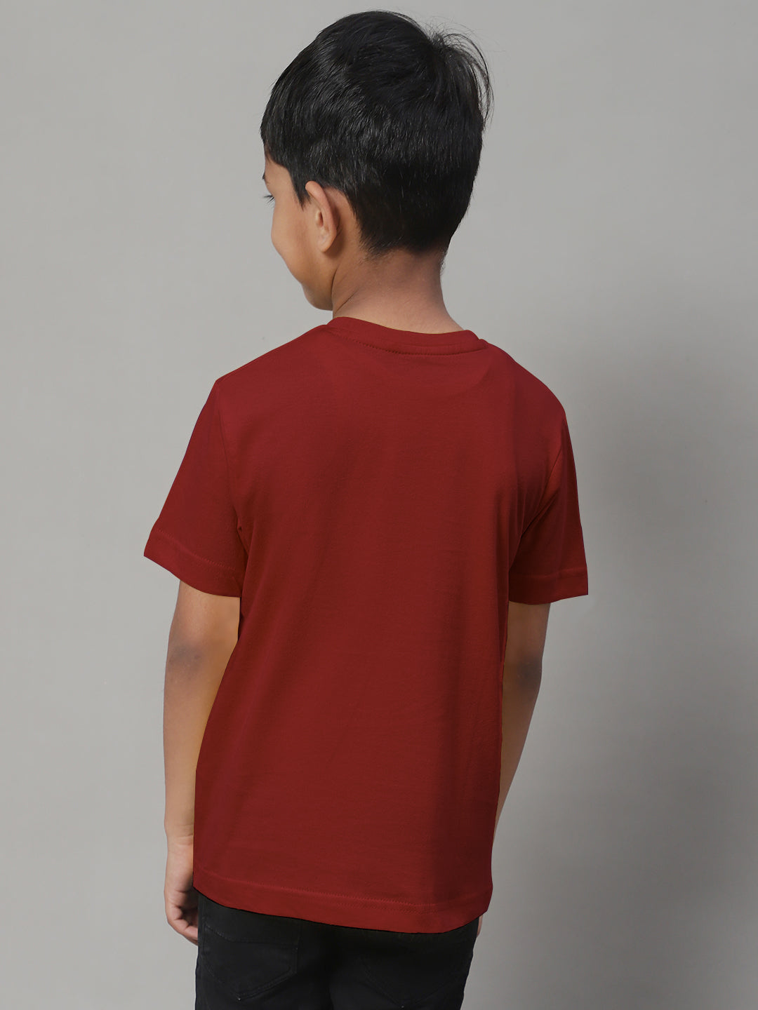 Boys V Neck Solid Pure Cotton 7-8Y T-Shirt - Friskers