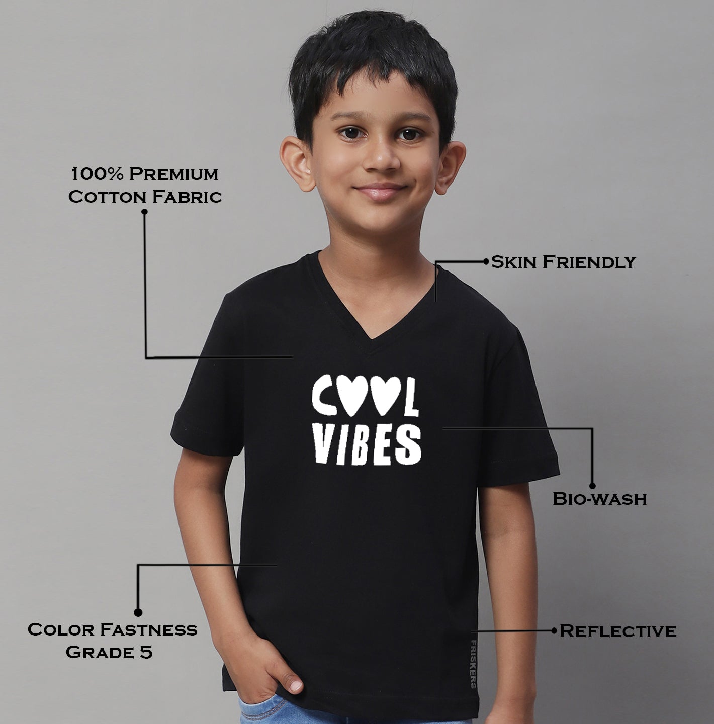 Boys Cool Vibes Half Sleeves Printed T-Shirt - Friskers