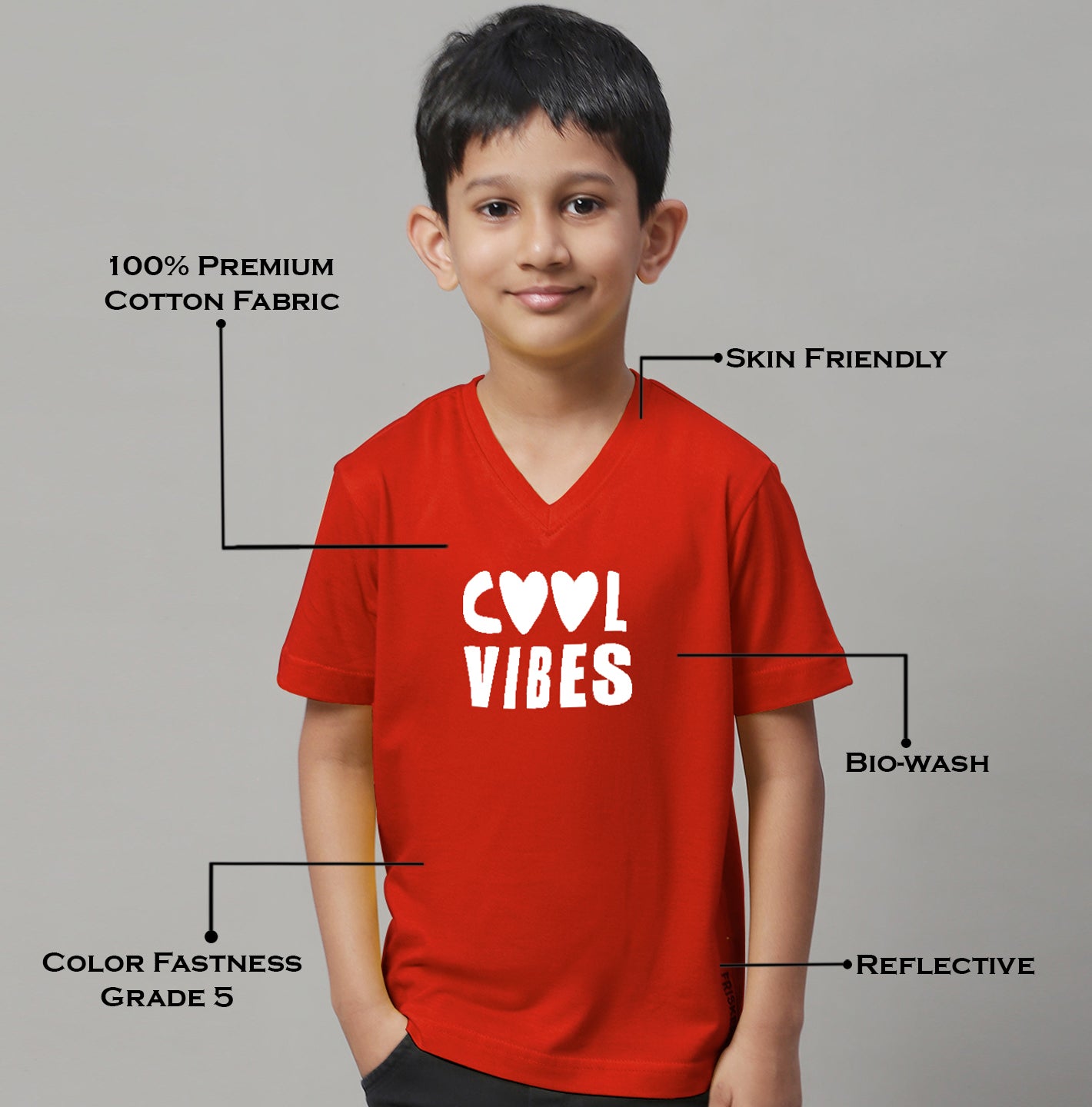 Boys Cool Vibes Half Sleeves Printed T-Shirt - Friskers