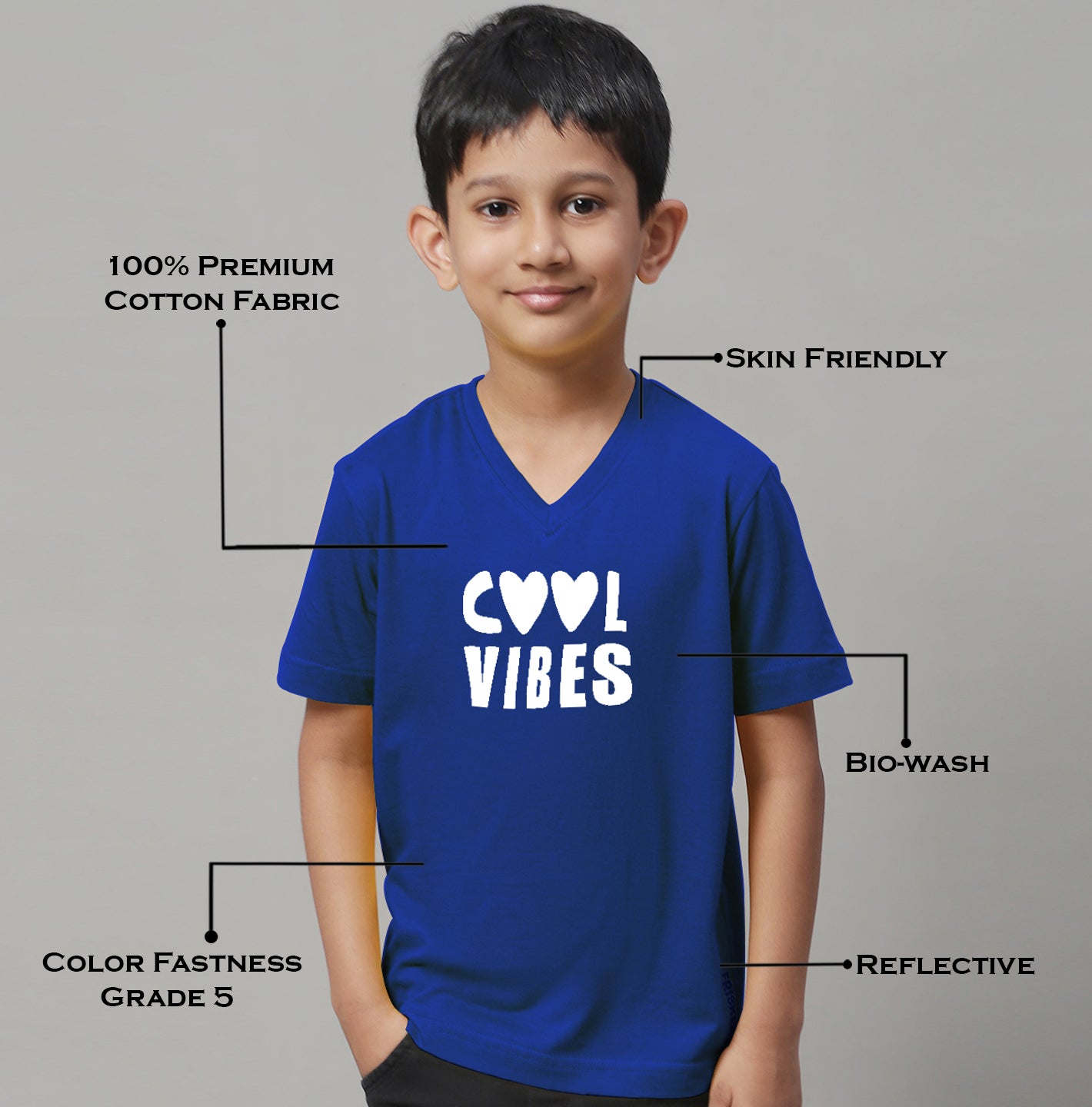 Boys Cool Vibes Half Sleeves Printed T-Shirt - Friskers