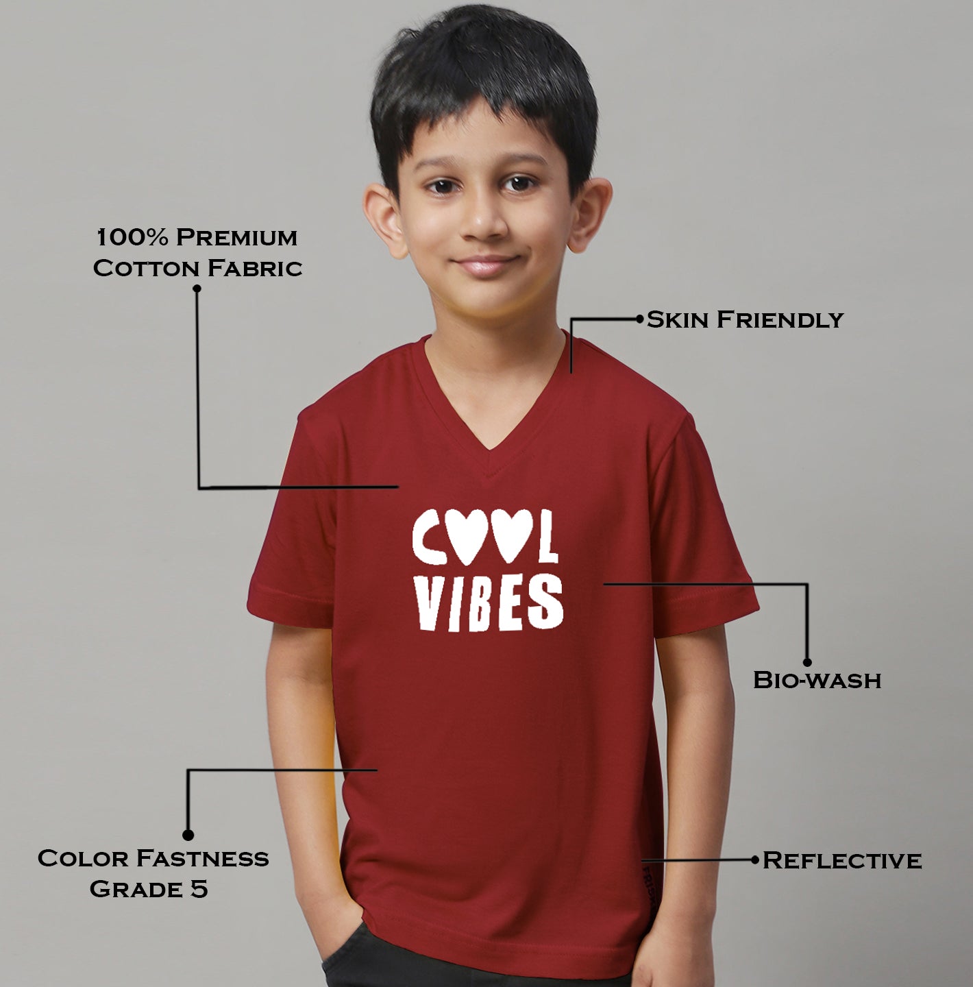 Boys Cool Vibes Half Sleeves Printed T-Shirt - Friskers