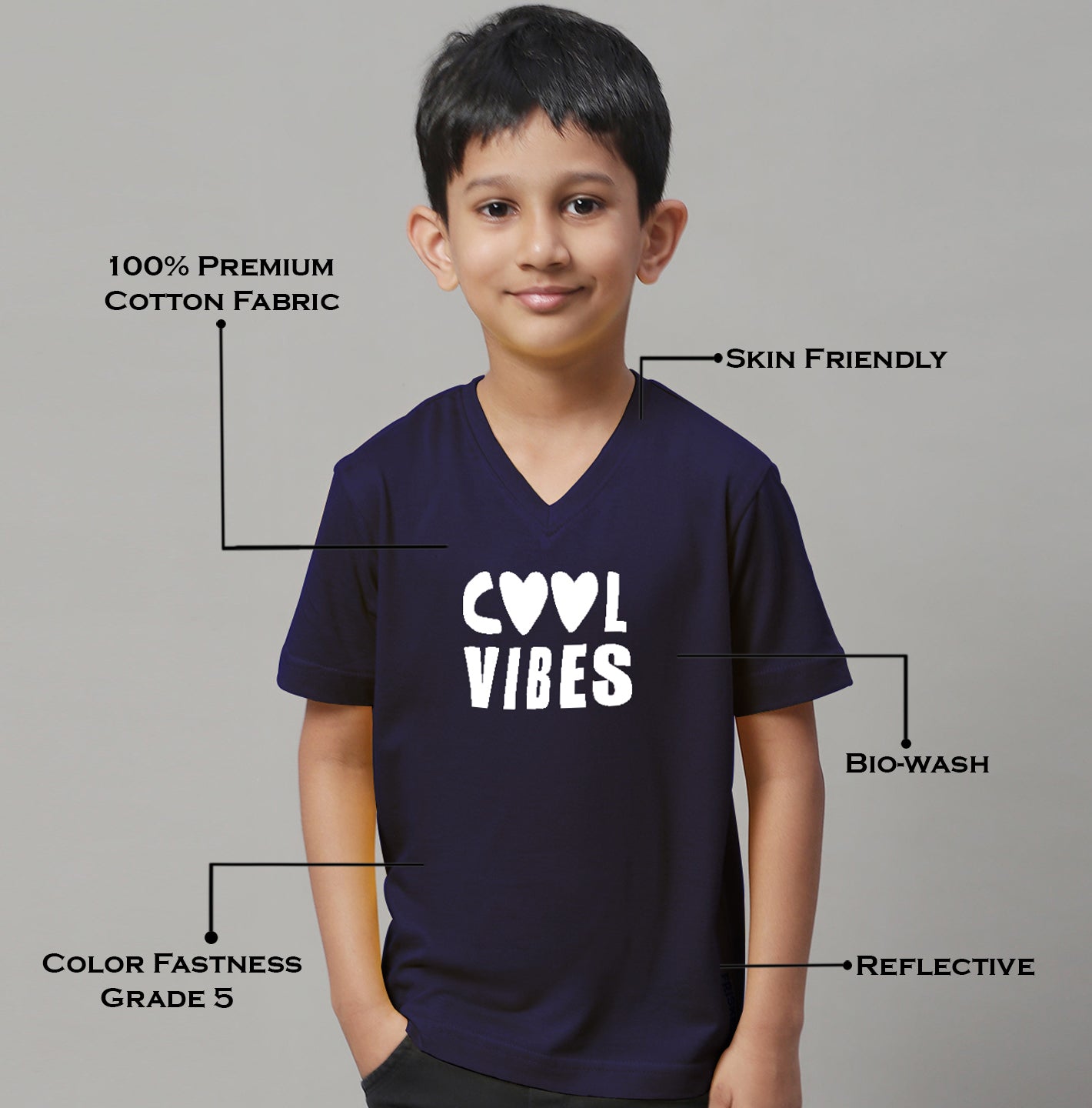 Boys Cool Vibes Half Sleeves Printed T-Shirt - Friskers