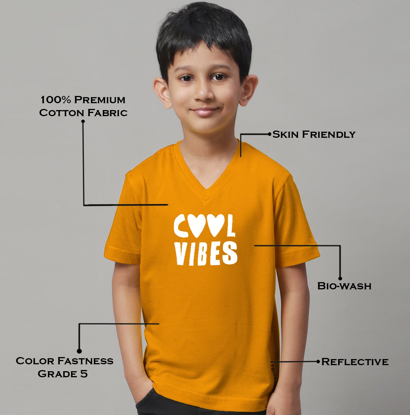 Boys Cool Vibes Half Sleeves Printed T-Shirt - Friskers