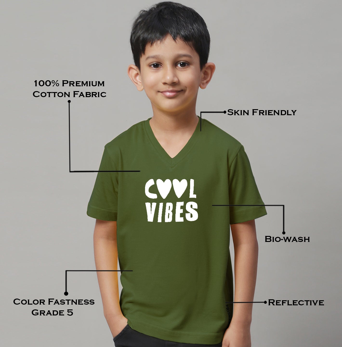 Boys Cool Vibes Half Sleeves Printed T-Shirt - Friskers