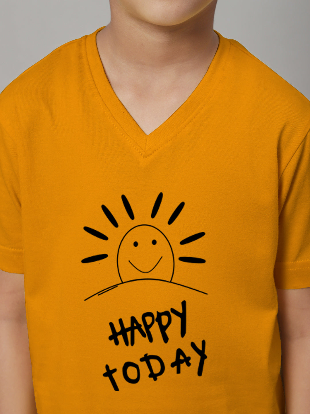 Boys Happy Today Half Sleeves Printed T-Shirt - Friskers