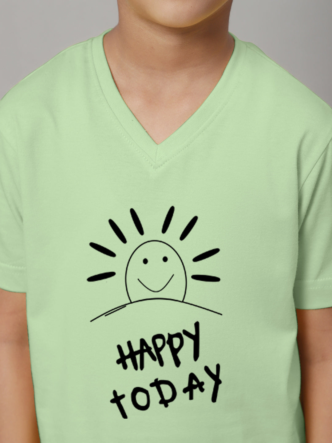 Boys Happy Today Half Sleeves Printed T-Shirt - Friskers
