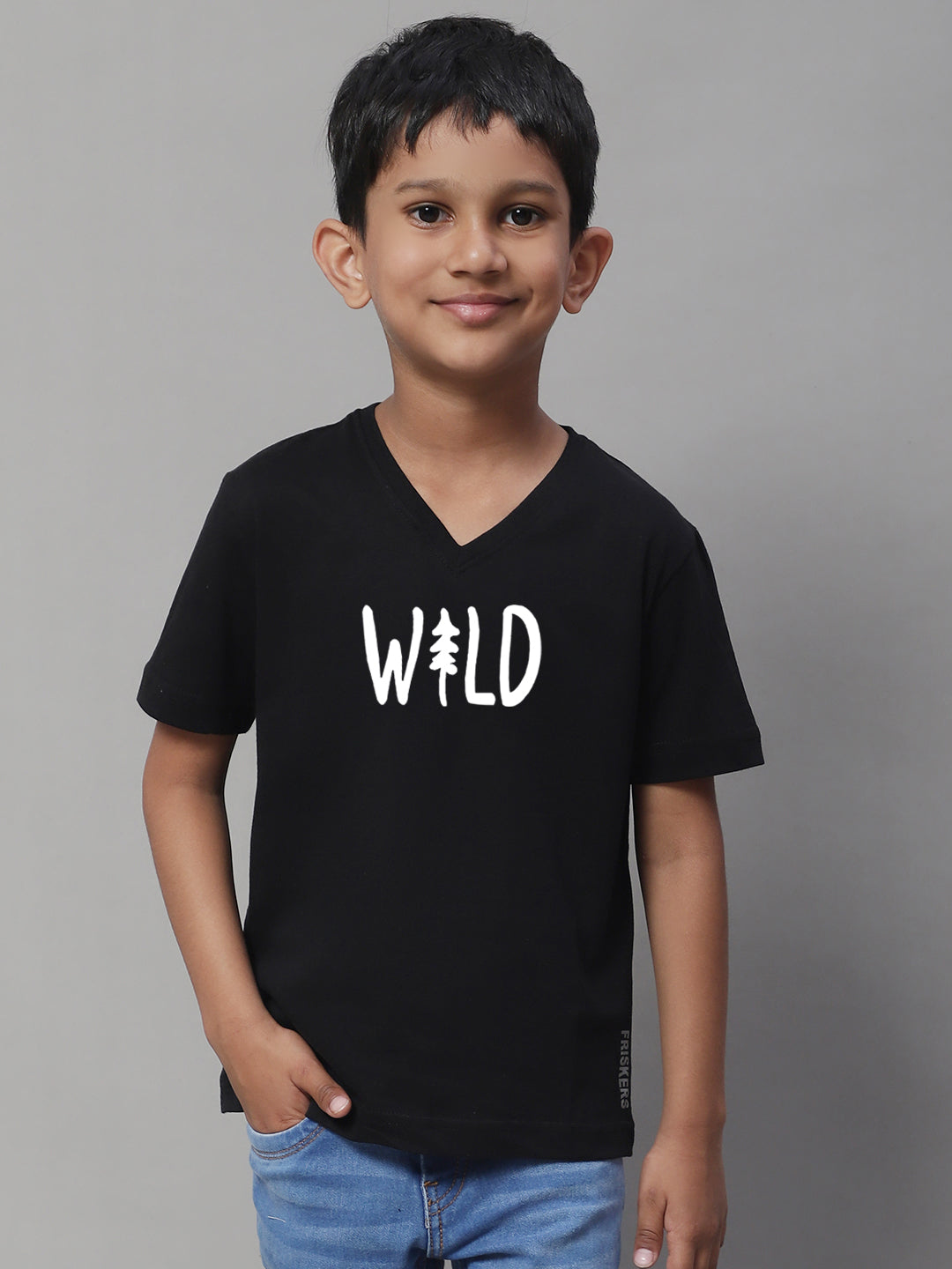 Boys Wild Half Sleeves Printed T-Shirt - Friskers