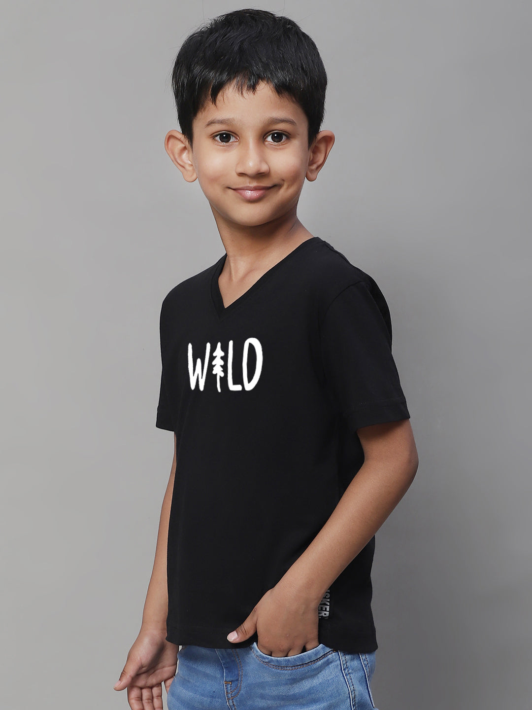 Boys Wild Half Sleeves Printed T-Shirt - Friskers