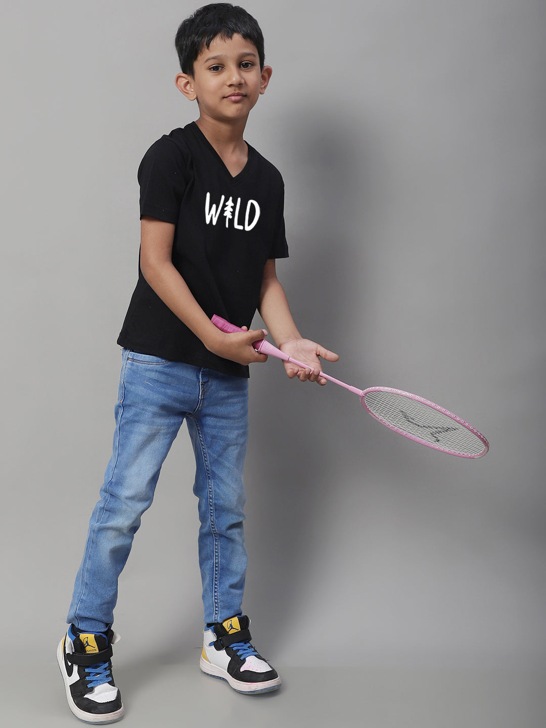 Boys Wild Half Sleeves Printed T-Shirt - Friskers
