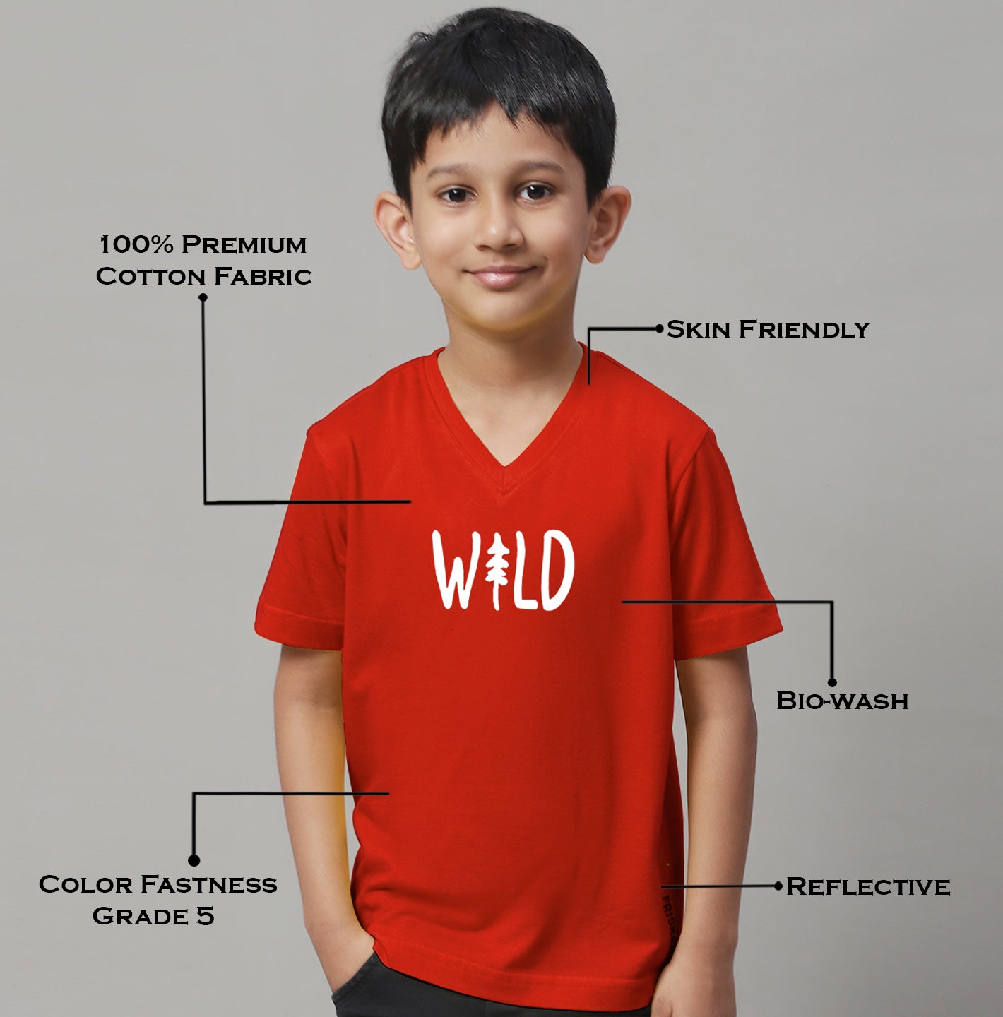 Boys Wild Half Sleeves Printed T-Shirt - Friskers