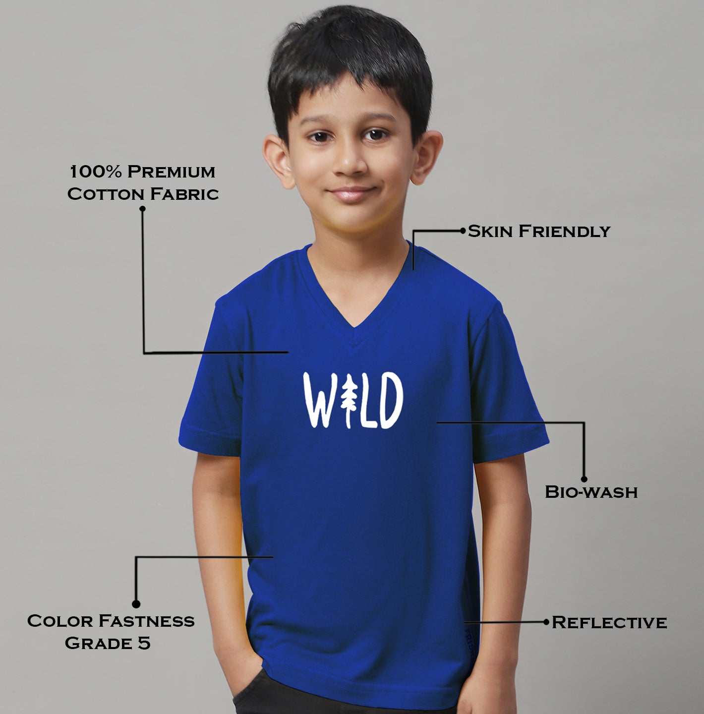 Boys Wild Half Sleeves Printed T-Shirt - Friskers