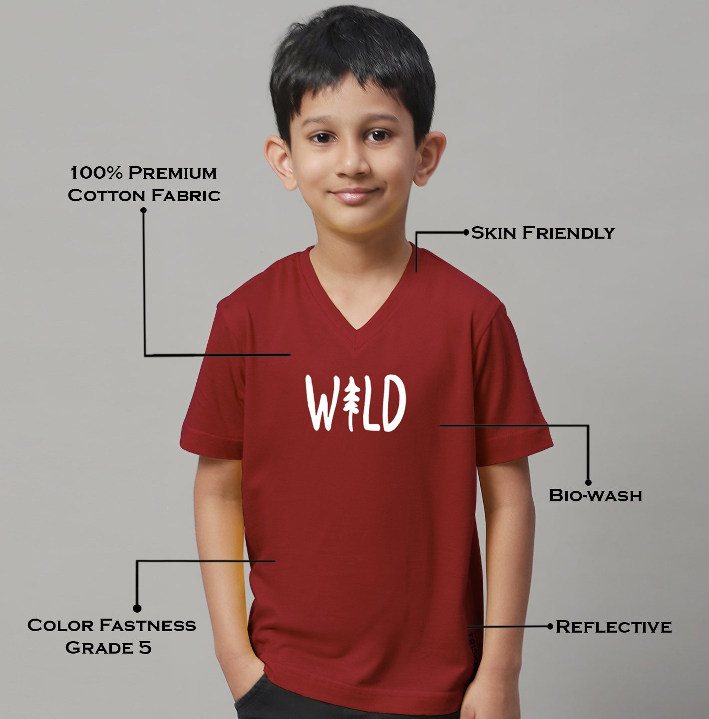 Boys Wild Half Sleeves Printed T-Shirt - Friskers