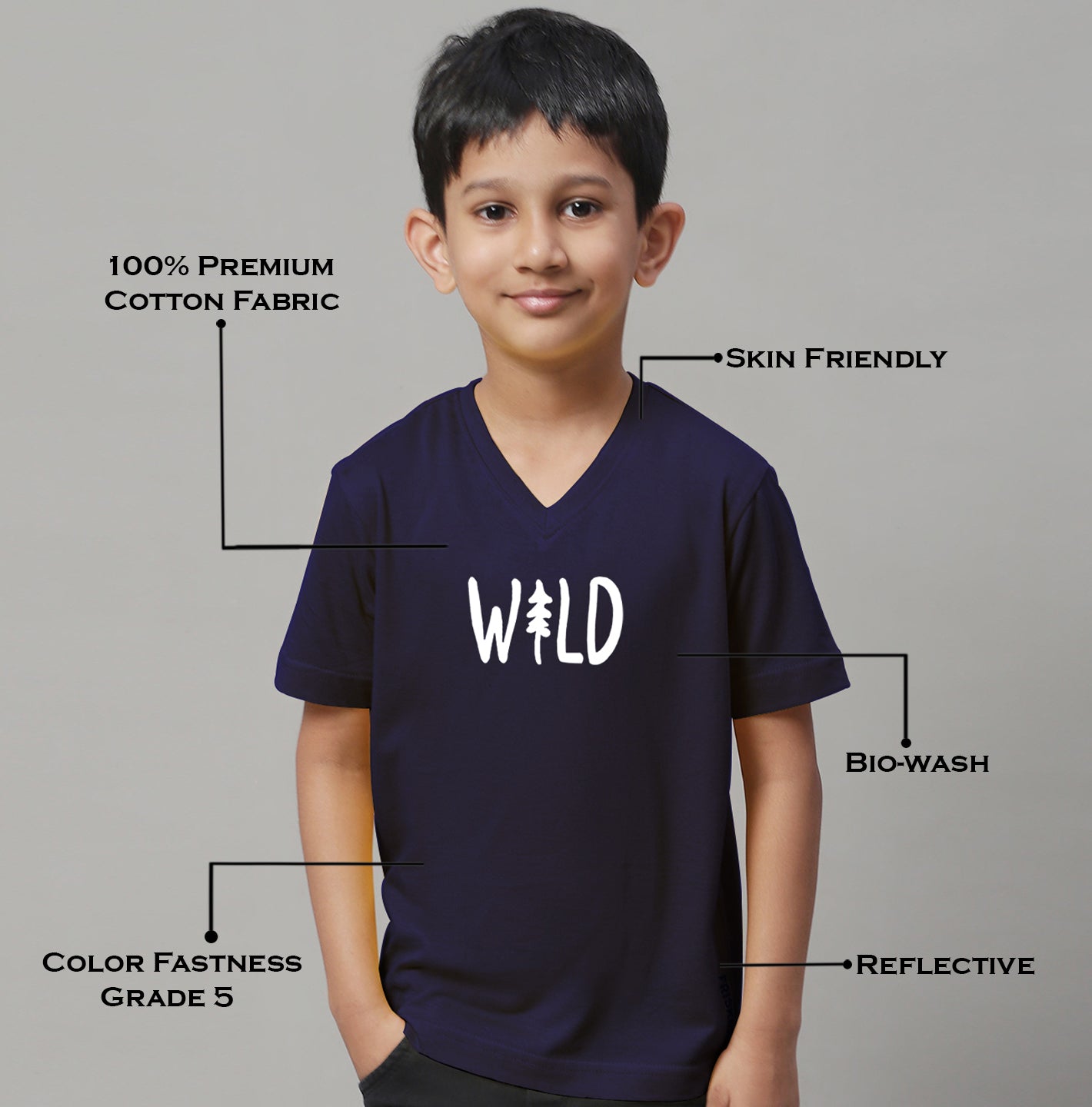 Boys Wild Half Sleeves Printed T-Shirt - Friskers