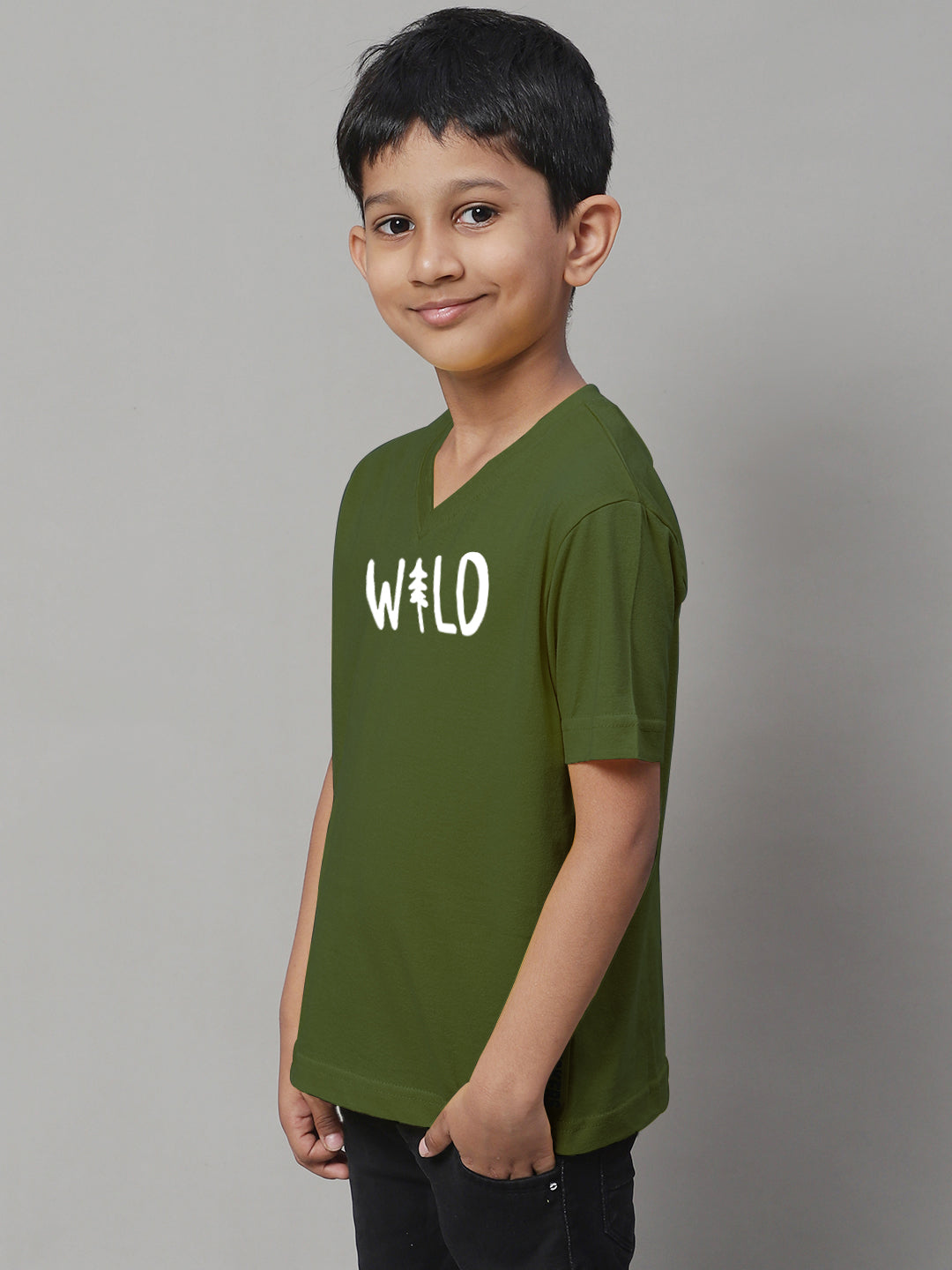 Boys Wild Half Sleeves Printed T-Shirt - Friskers