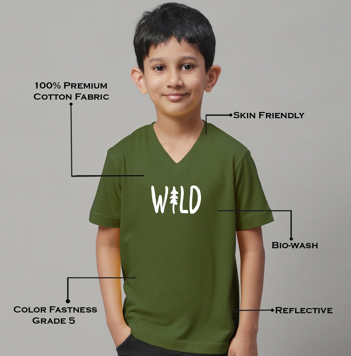 Boys Wild Half Sleeves Printed T-Shirt - Friskers