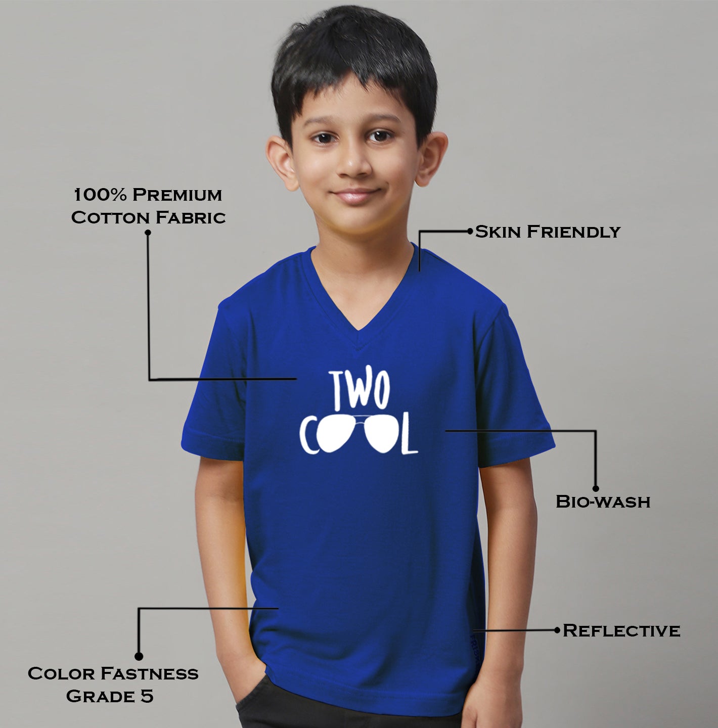 Boys Two Cool Half Sleeves Printed T-Shirt - Friskers
