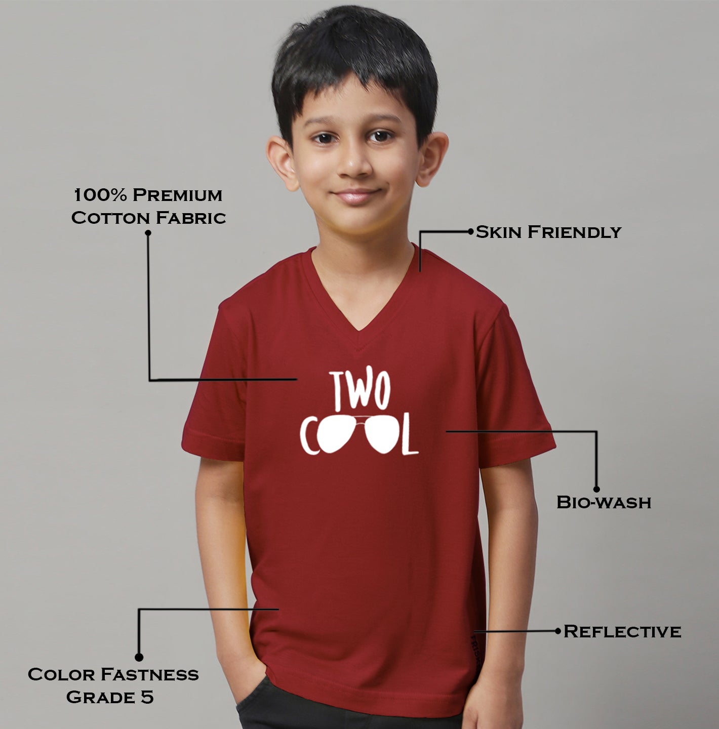 Boys Two Cool Half Sleeves Printed T-Shirt - Friskers